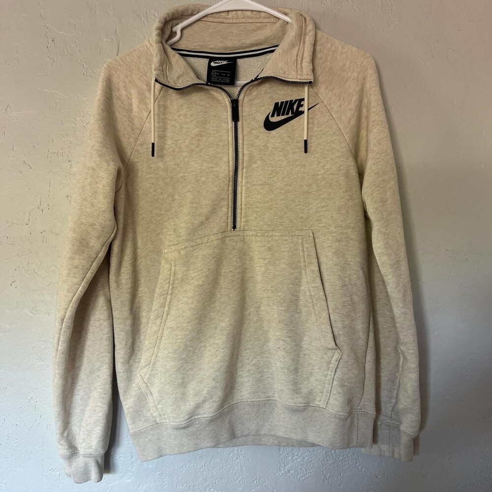 Nike Women's Cream and Grey Sweatshirt